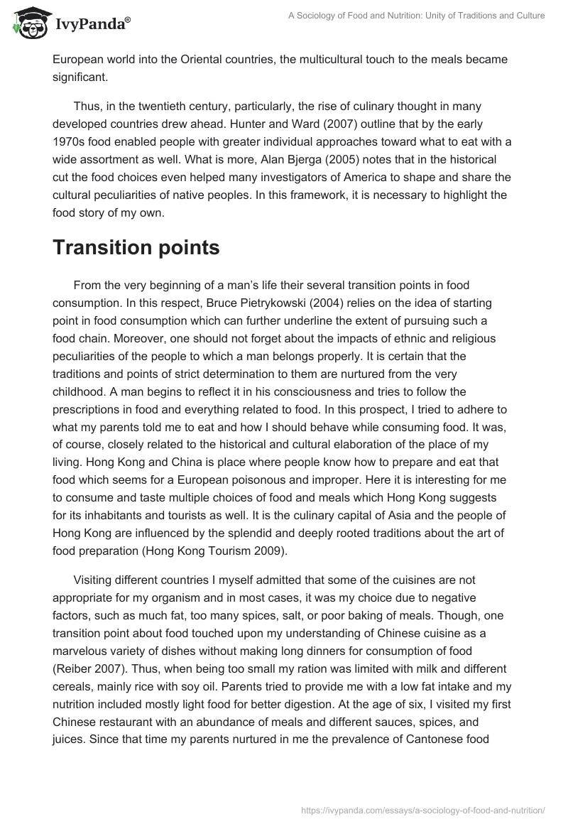 A Sociology of Food and Nutrition: Unity of Traditions and Culture. Page 2
