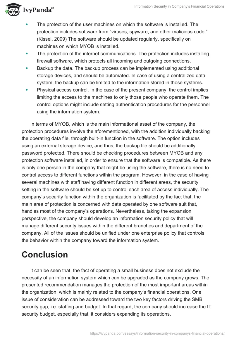 Information Security in Company’s Financial Operations. Page 3
