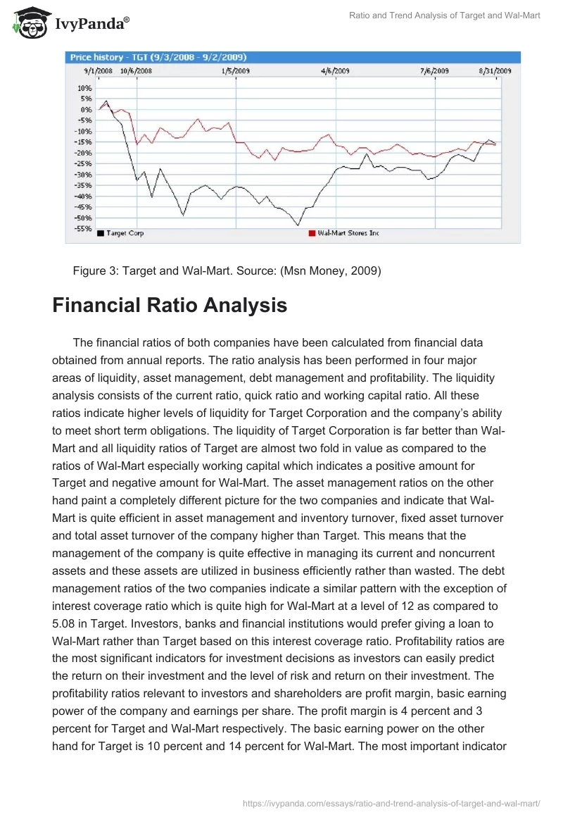 Ratio and Trend Analysis of Target and Wal-Mart. Page 4