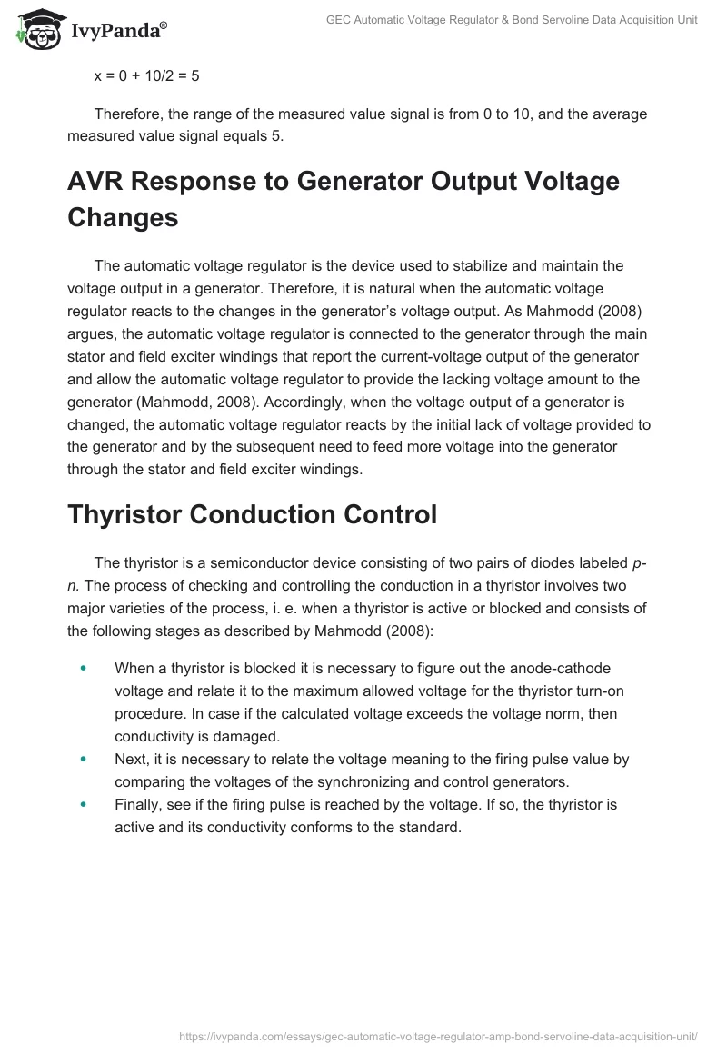 GEC Automatic Voltage Regulator & Bond Servoline Data Acquisition Unit. Page 4