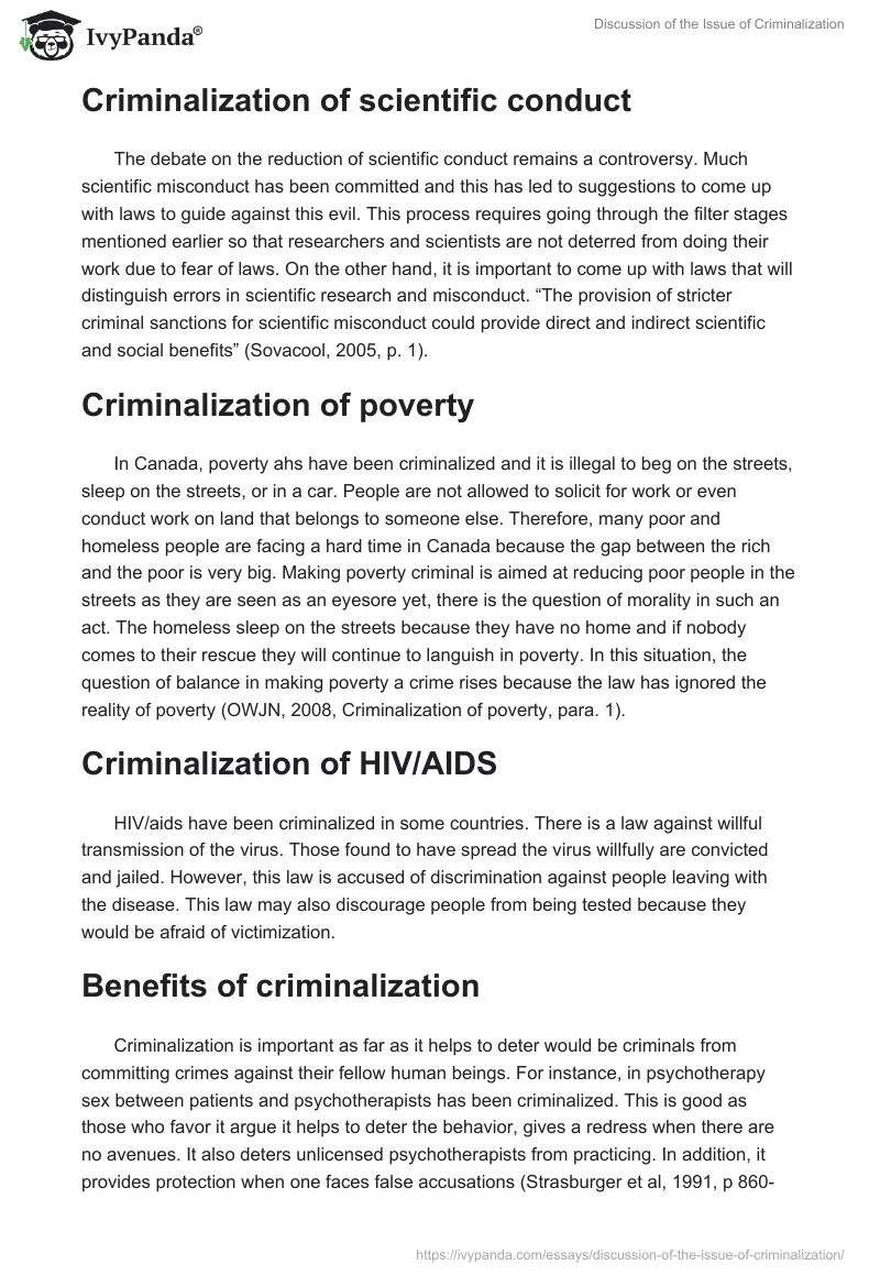 Discussion of the Issue of Criminalization. Page 3