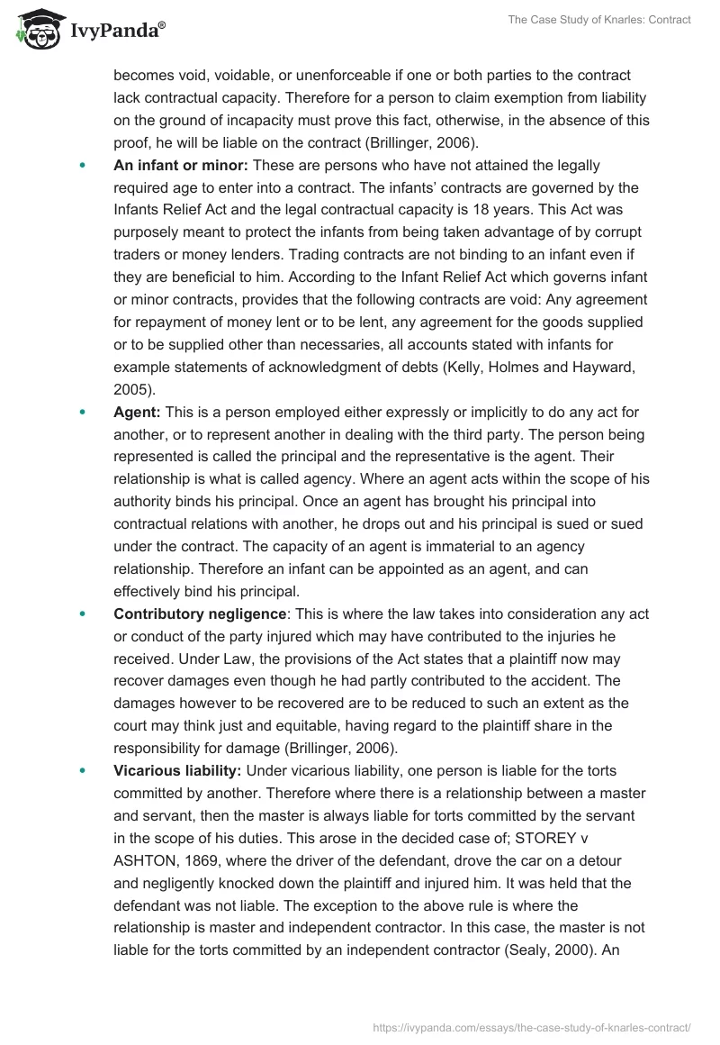 The Case Study of Knarles: Contract. Page 2
