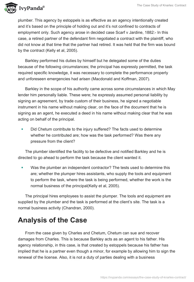 The Case Study of Knarles: Contract. Page 4