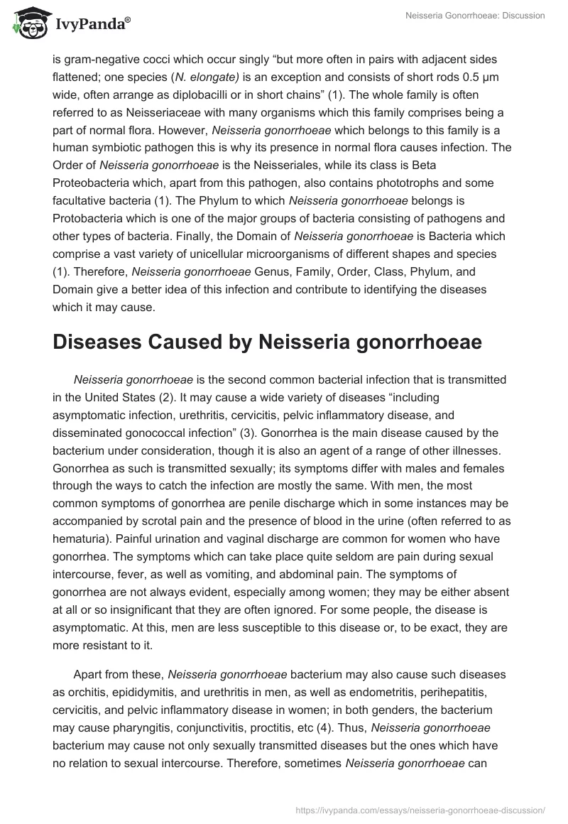 Neisseria Gonorrhoeae: Discussion. Page 2