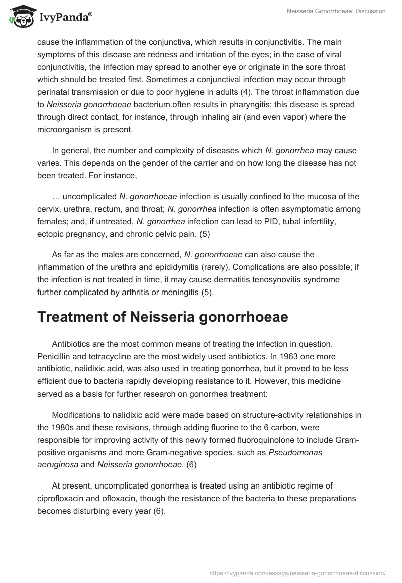 Neisseria Gonorrhoeae: Discussion. Page 3