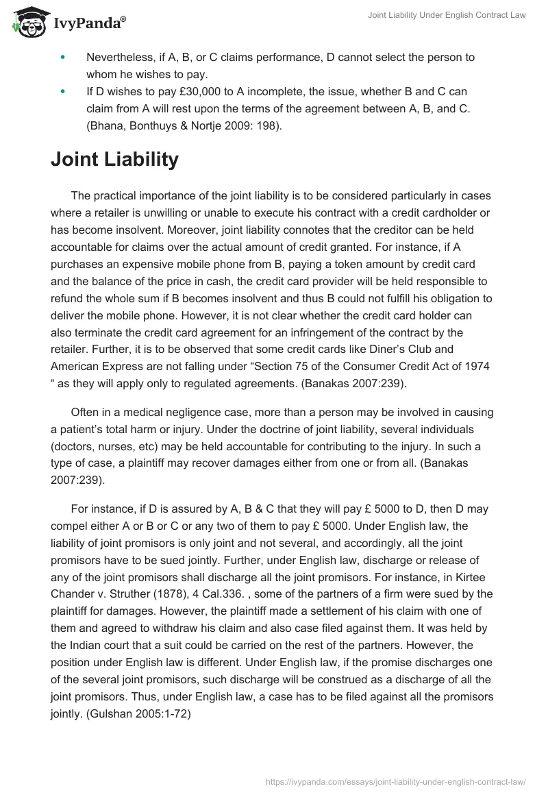 Joint Liability Under English Contract Law. Page 4