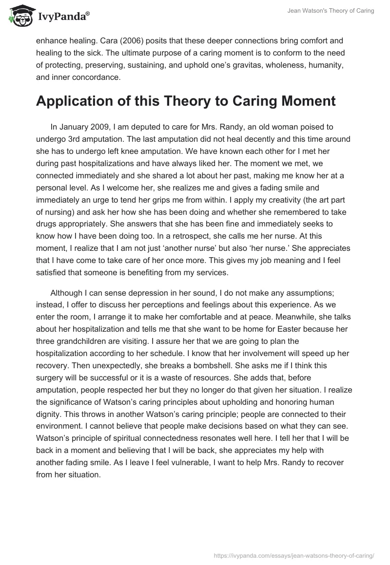 Jean Watson's Theory of Caring. Page 4