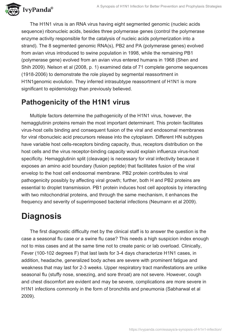 A Synopsis of H1N1 Infection for Better Prevention and Prophylaxis Strategies. Page 3