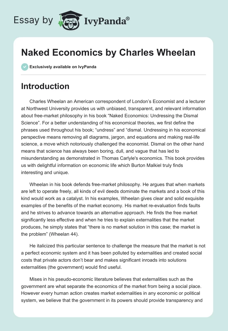 Naked Economics by Charles Wheelan. Page 1