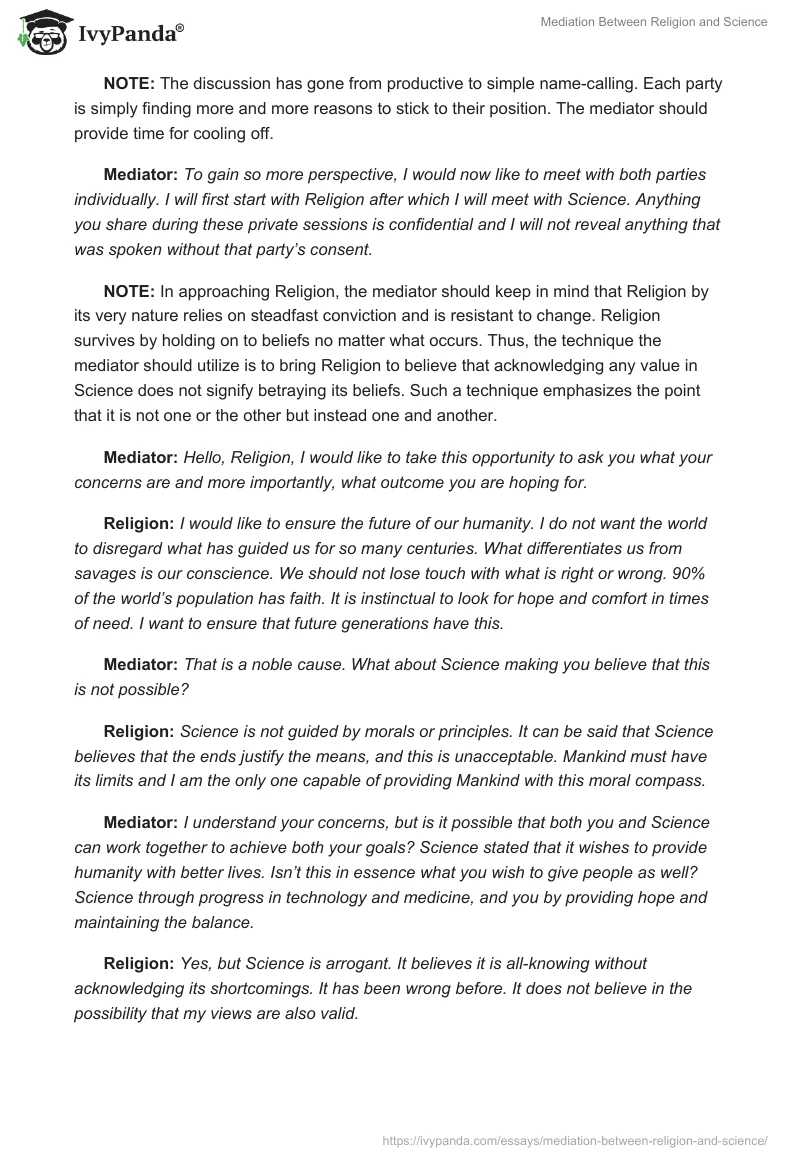 Mediation Between Religion and Science. Page 4