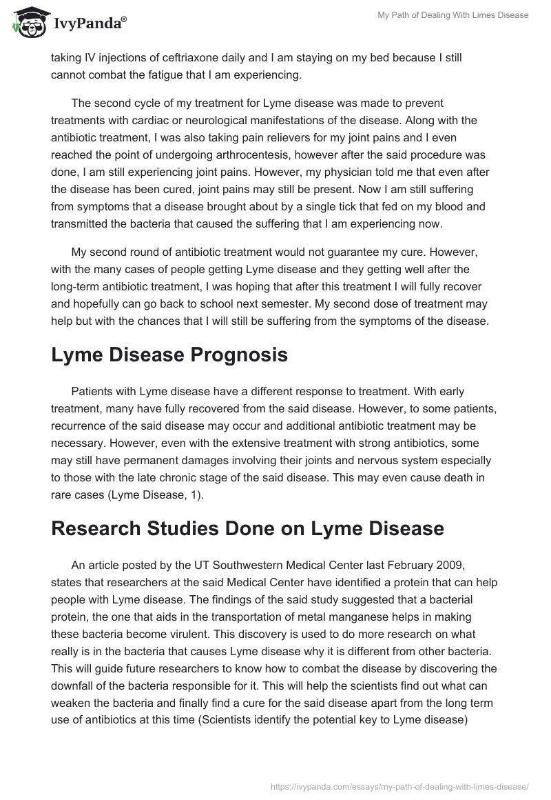 My Path of Dealing With Limes Disease. Page 2