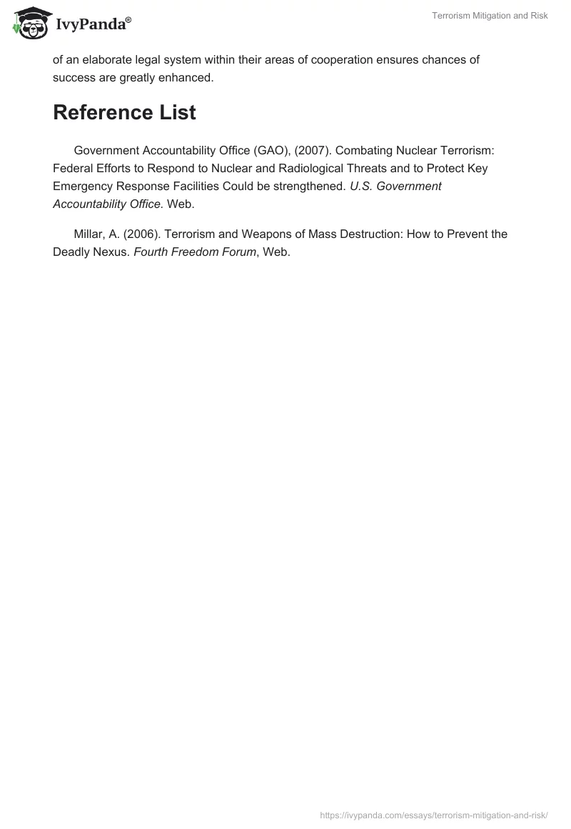 Terrorism Mitigation and Risk. Page 3