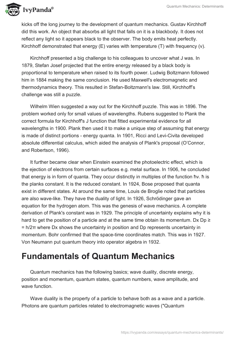 Quantum Mechanics: Determinants. Page 2
