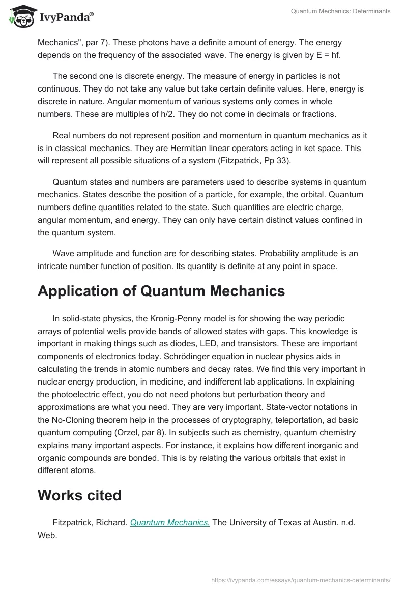 Quantum Mechanics: Determinants. Page 3