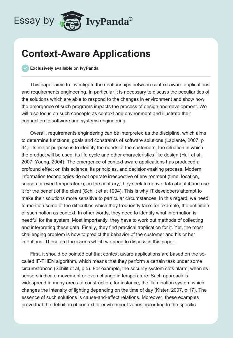 Context-Aware Applications. Page 1