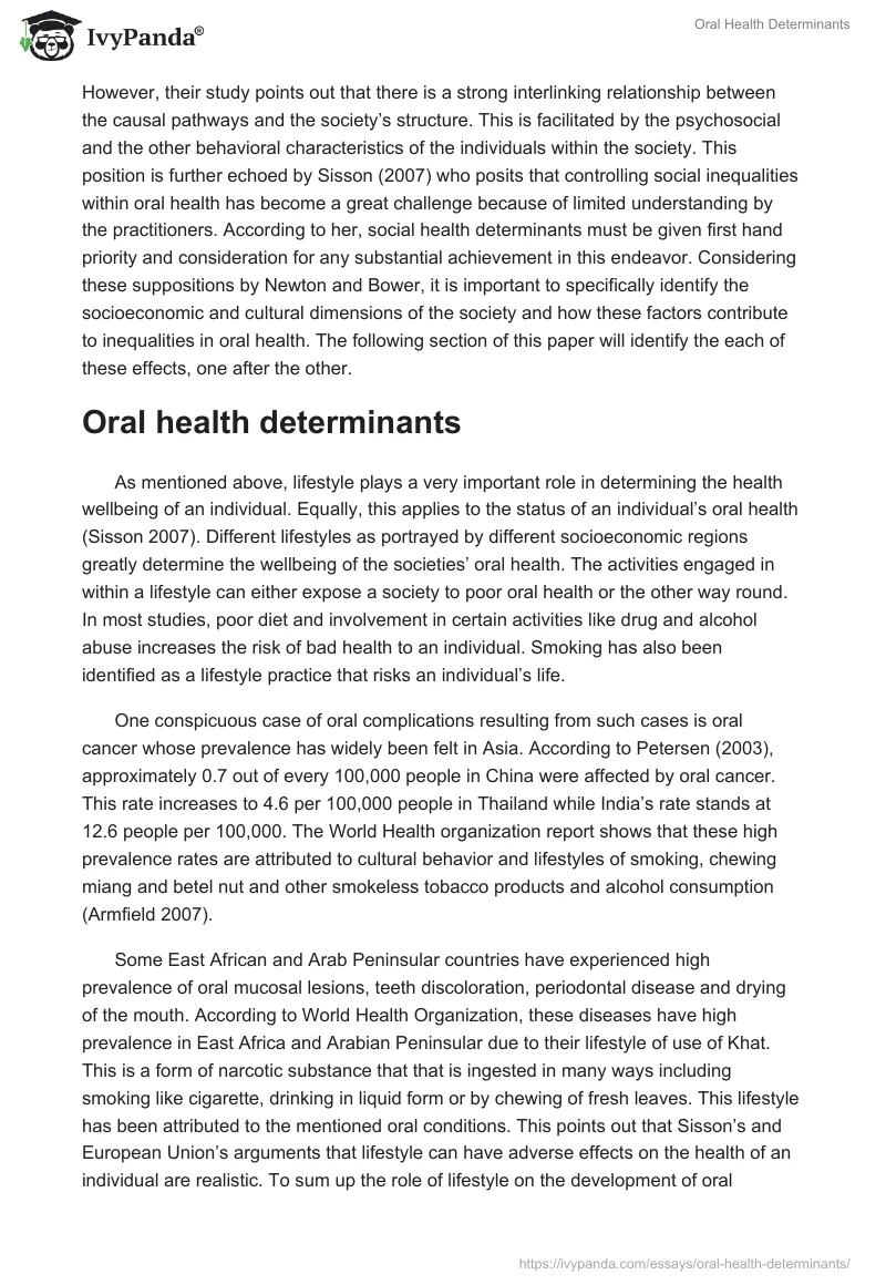 Oral Health Determinants. Page 4