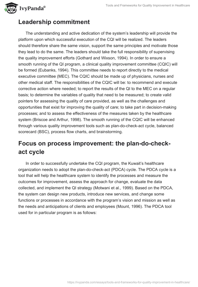 Tools and Frameworks for Quality Improvement in Healthcare. Page 2