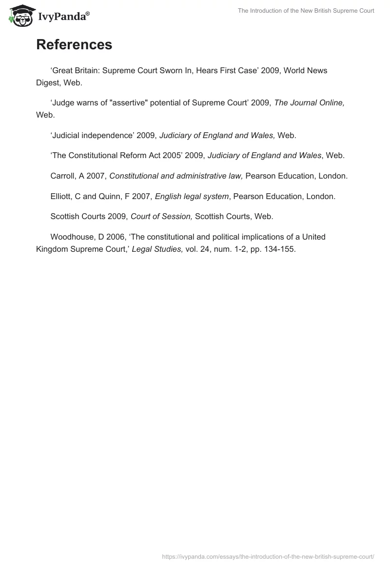 The Introduction of the New British Supreme Court. Page 4