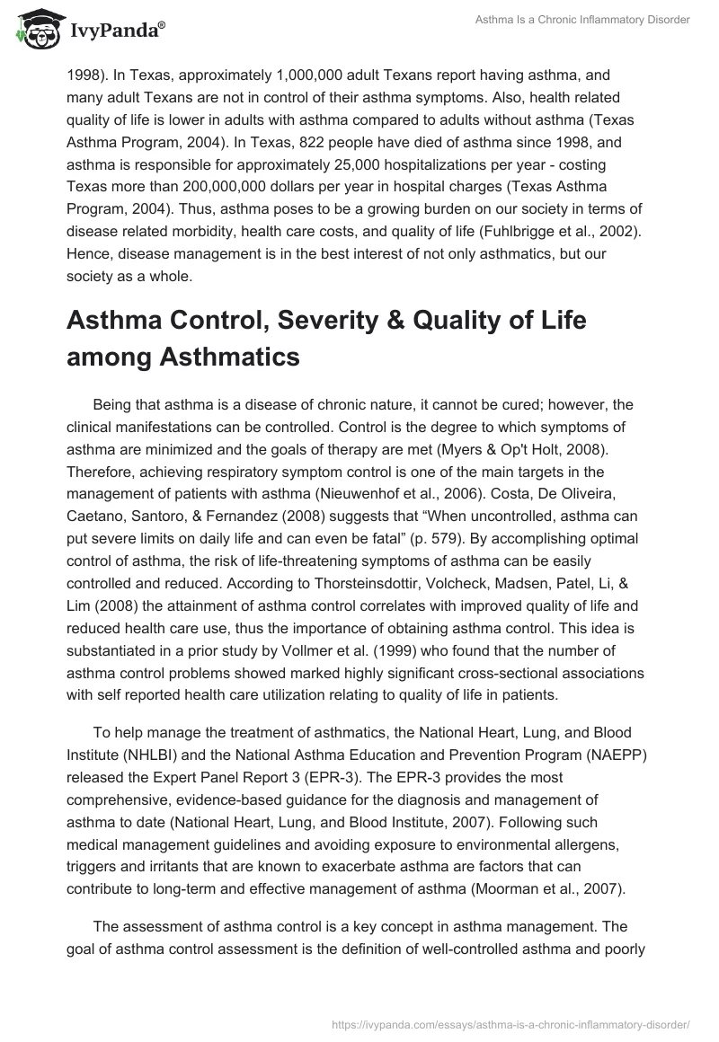 Asthma Is a Chronic Inflammatory Disorder. Page 2