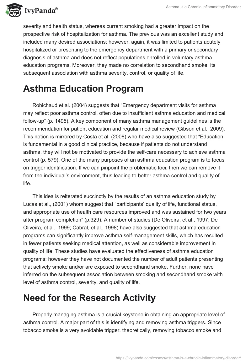 Asthma Is a Chronic Inflammatory Disorder. Page 5