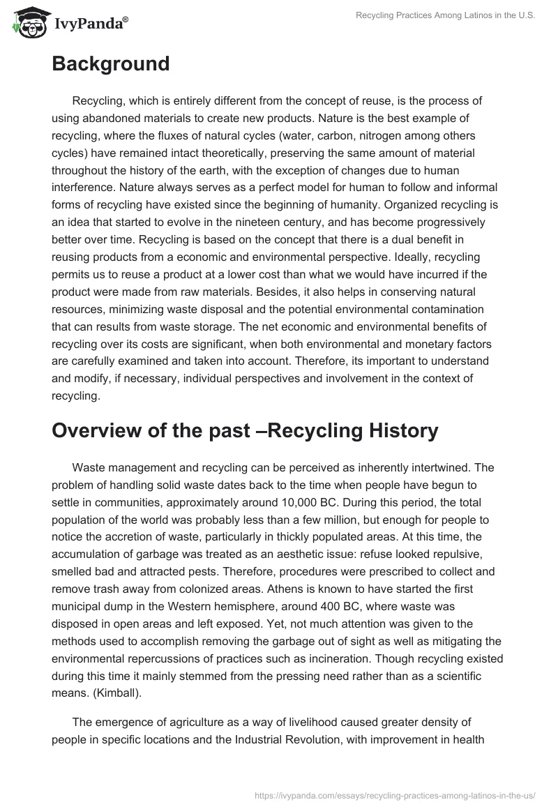 Recycling Practices Among Latinos in the U.S.. Page 3
