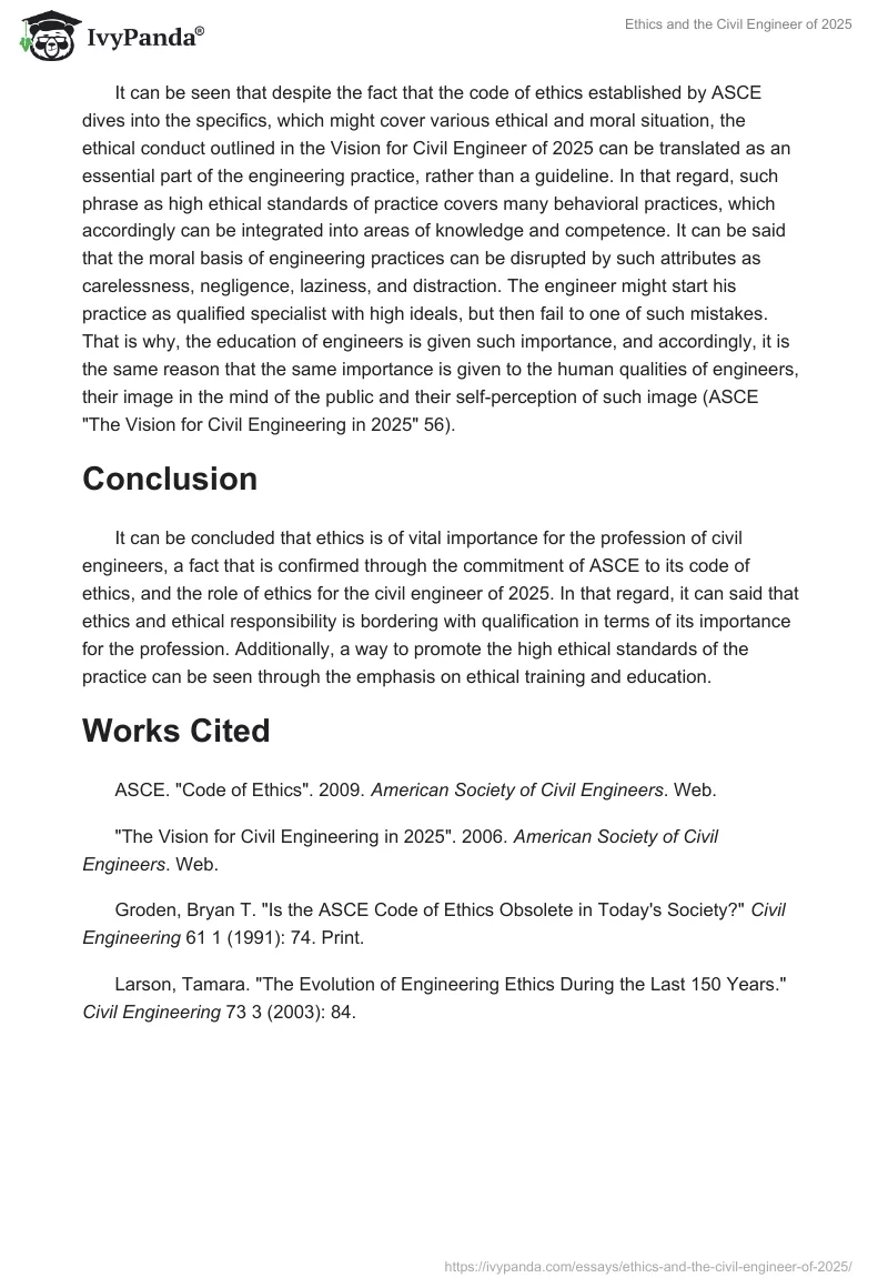 Ethics and the Civil Engineer of 2025. Page 2
