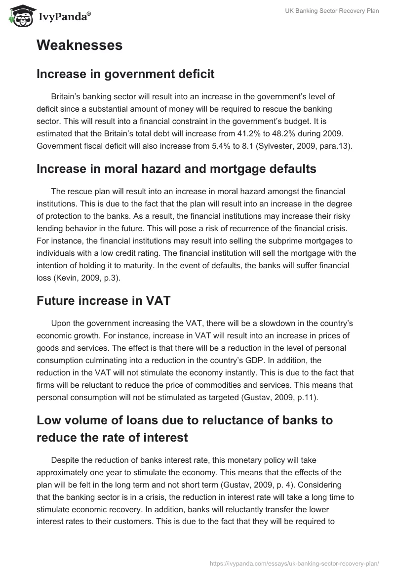UK Banking Sector Recovery Plan. Page 5