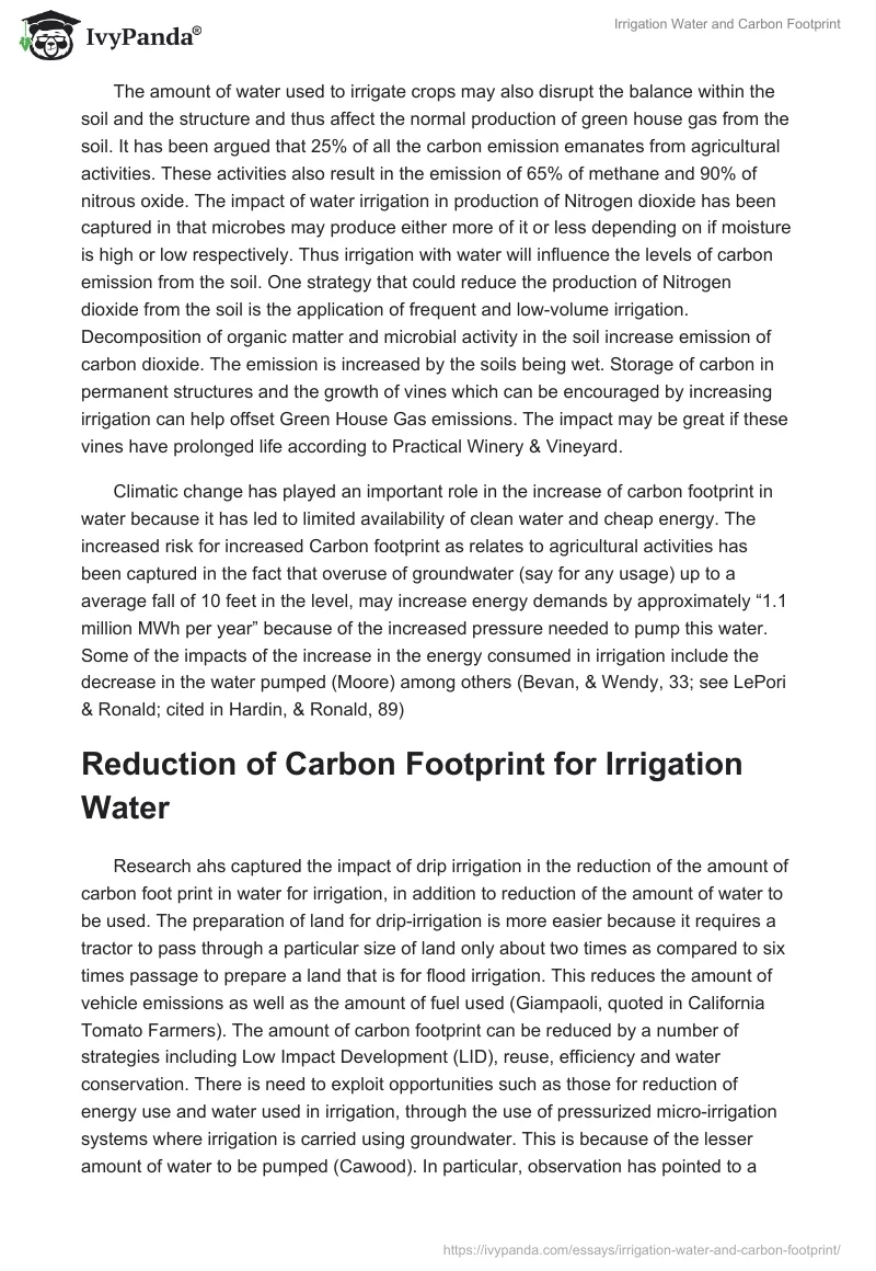 Irrigation Water and Carbon Footprint. Page 2