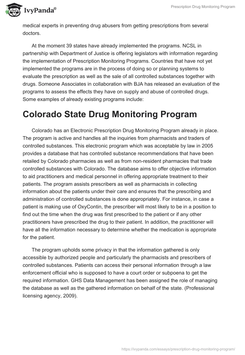 Prescription Drug Monitoring Program. Page 2