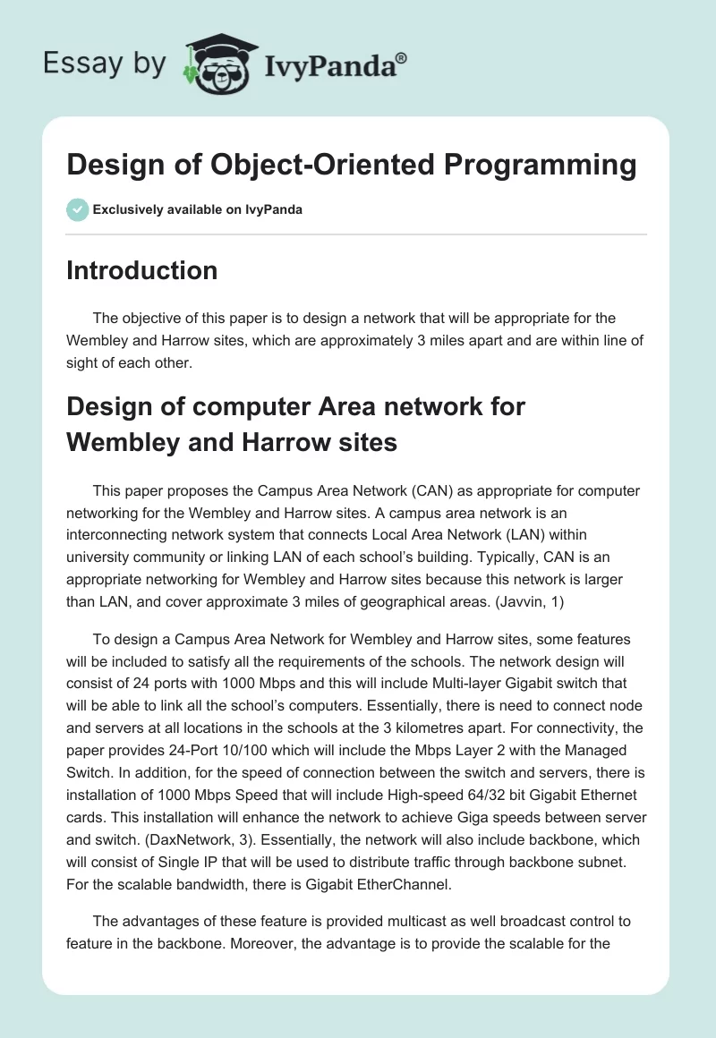 Design of Object-Oriented Programming. Page 1