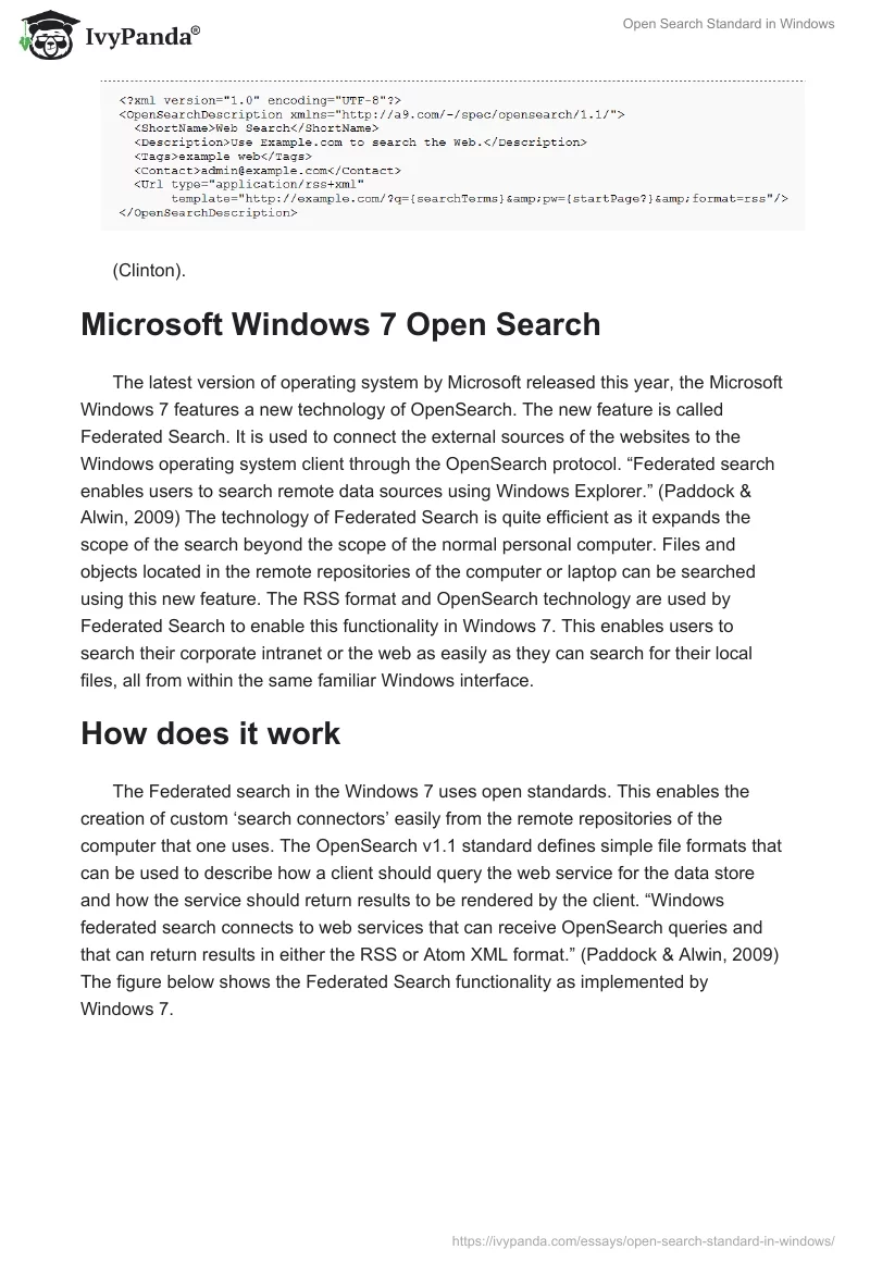 Open Search Standard in Windows. Page 2