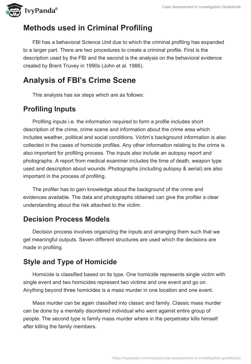 Case Assessment in Investigation Guidebook. Page 2