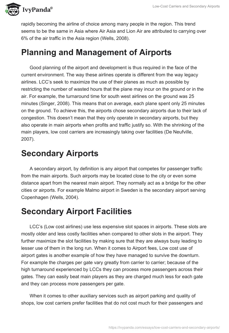 Low-Cost Carriers and Secondary Airports. Page 2