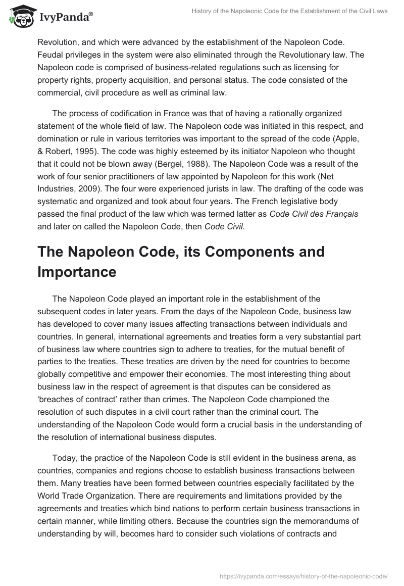 History of the Napoleonic Code for the Establishment of the Civil Laws. Page 3