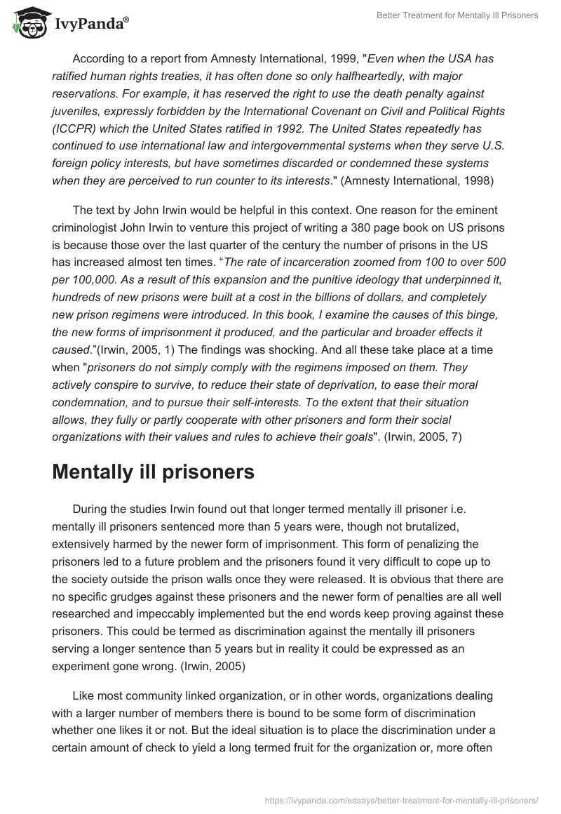 Better Treatment for Mentally Ill Prisoners. Page 2