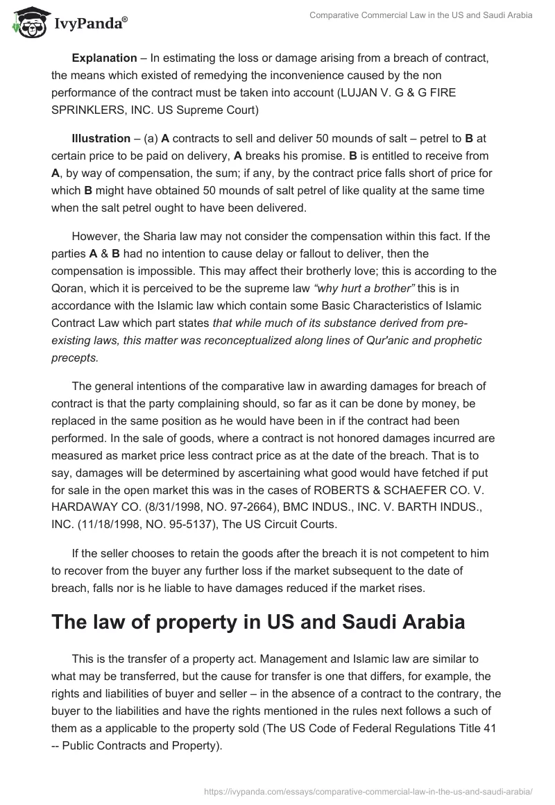 Comparative Commercial Law in the US and Saudi Arabia. Page 4