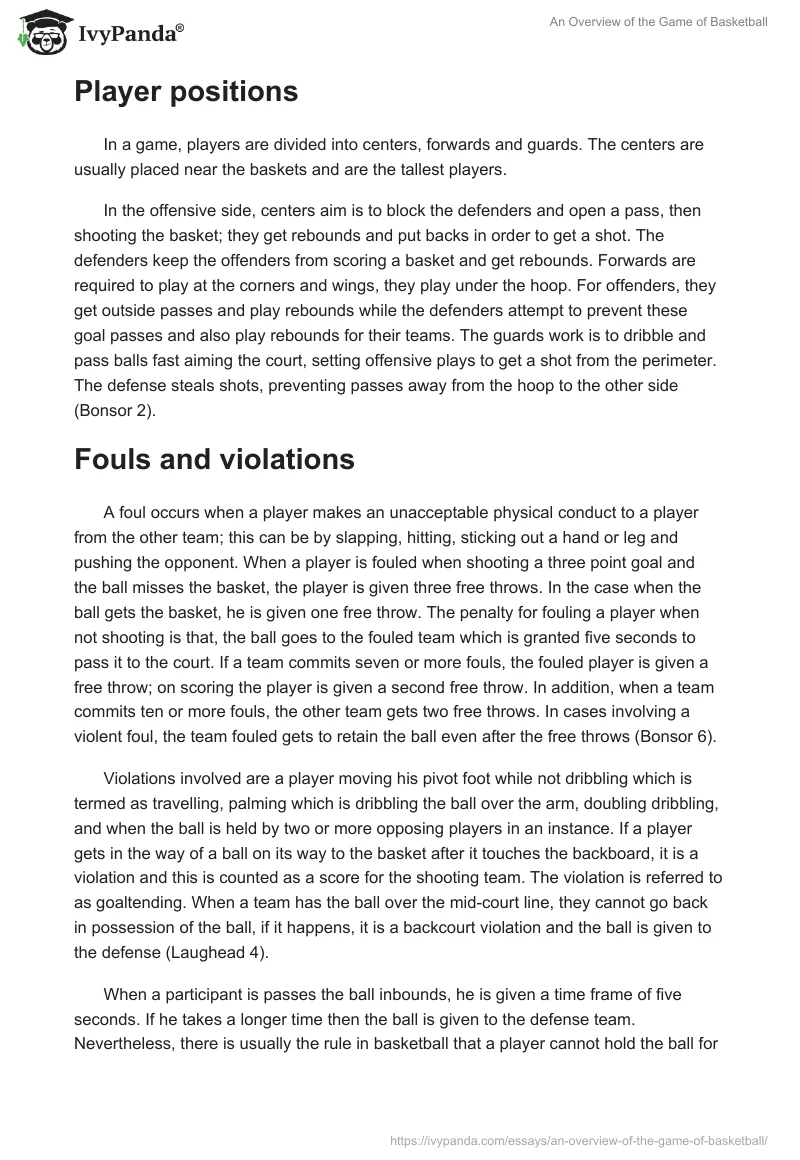 An Overview of the Game of Basketball. Page 3