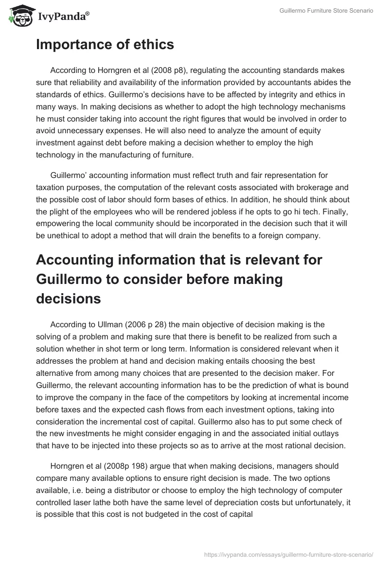 Guillermo Furniture Store Scenario. Page 2