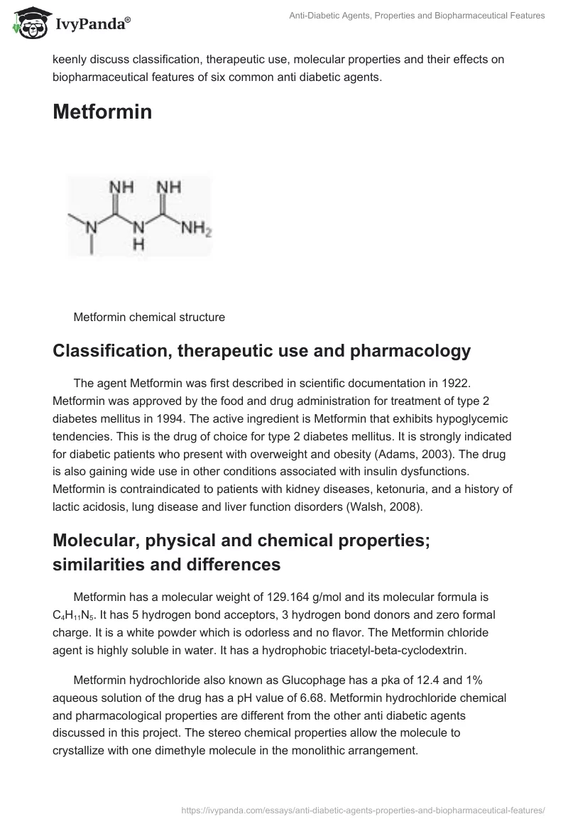 Anti-Diabetic Agents, Properties and Biopharmaceutical Features. Page 2