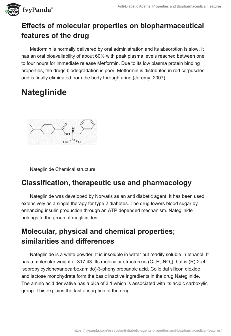 Anti-Diabetic Agents, Properties and Biopharmaceutical Features. Page 3