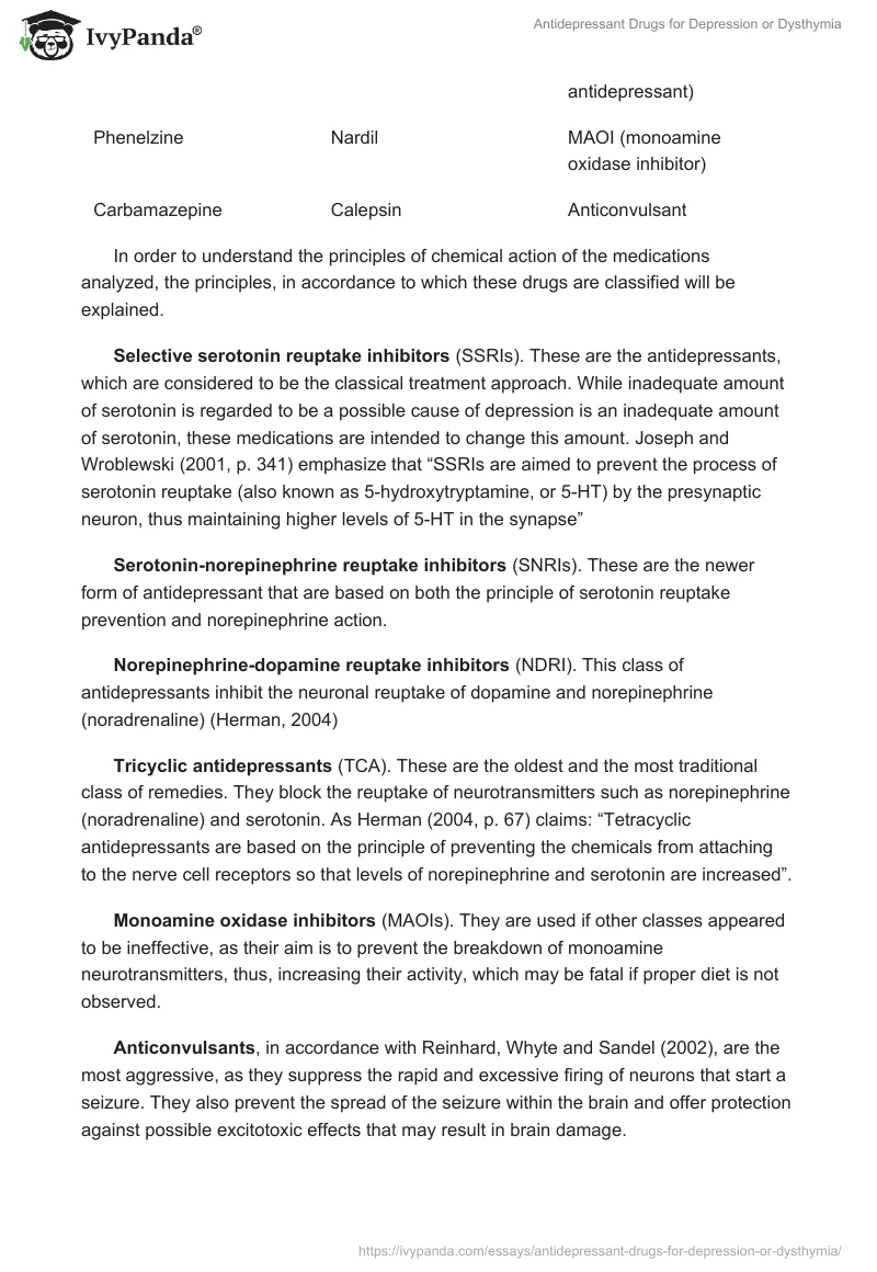 Antidepressant Drugs for Depression or Dysthymia. Page 2