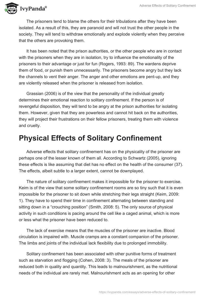 Adverse Effects of Solitary Confinement. Page 5