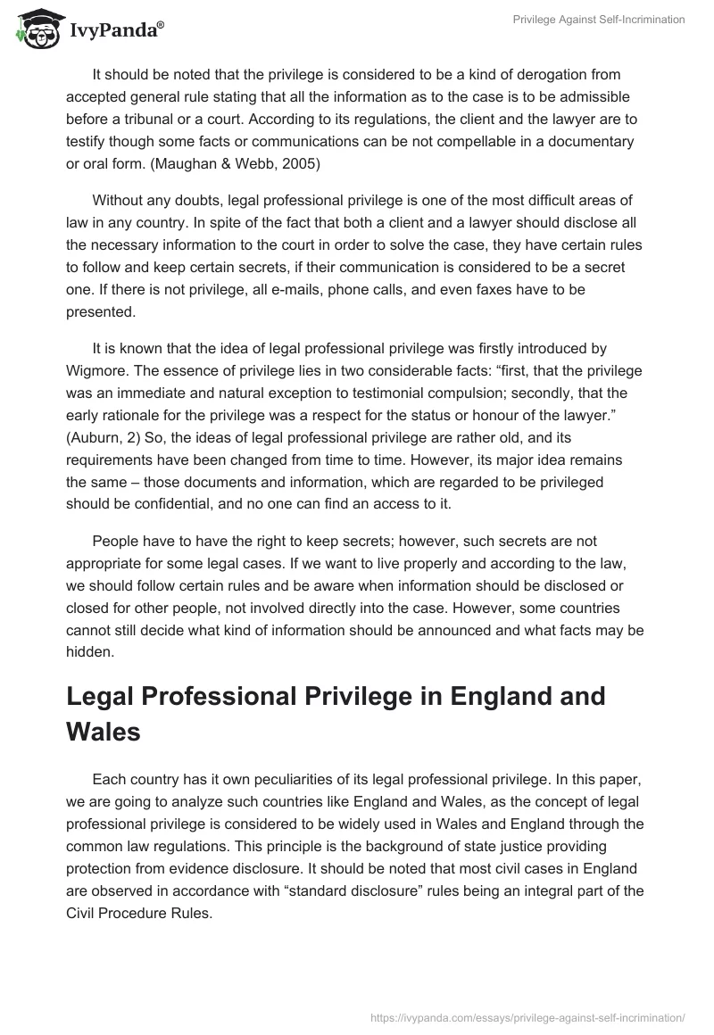Privilege Against Self-Incrimination. Page 2