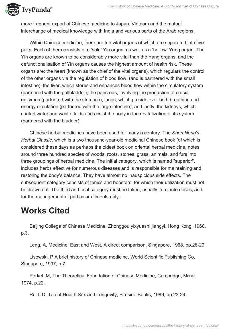 The History of Chinese Medicine: A Significant Part of Chinese Culture. Page 3