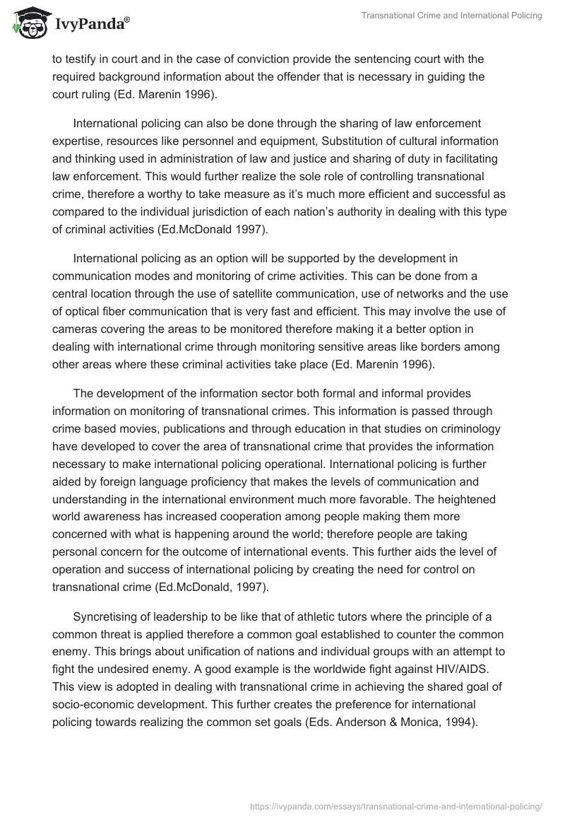 Transnational Crime and International Policing. Page 3
