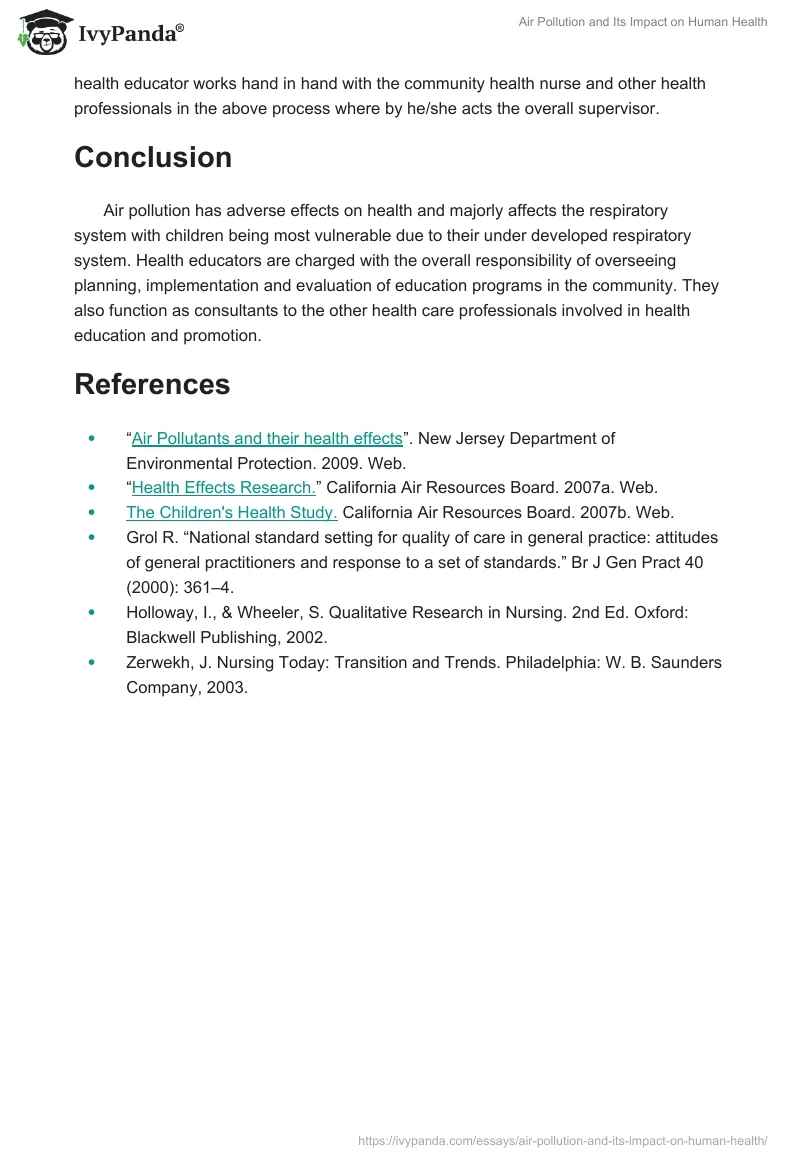 Air Pollution and Its Impact on Human Health. Page 3