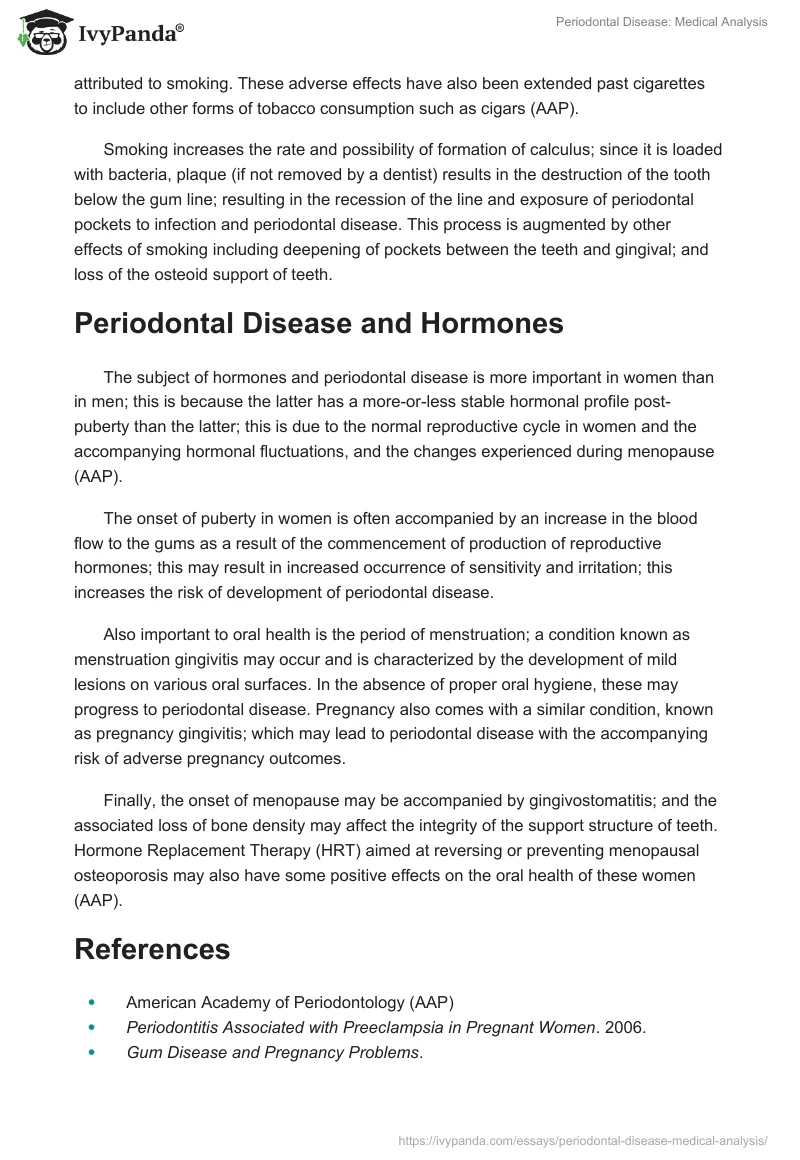 Periodontal Disease: Medical Analysis. Page 2