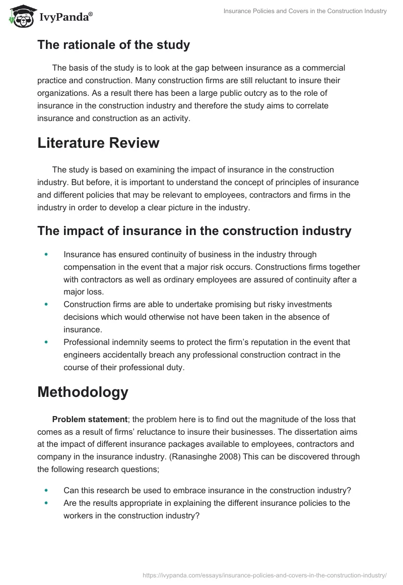 Insurance Policies and Covers in the Construction Industry. Page 3