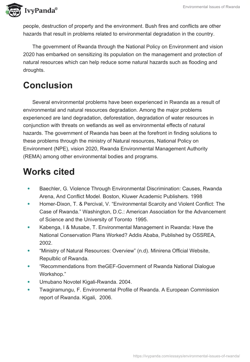 Environmental Issues of Rwanda. Page 5