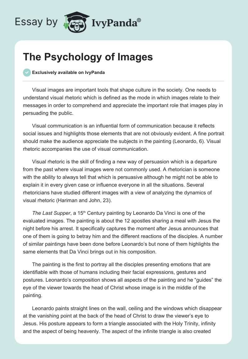 The Psychology of Images. Page 1